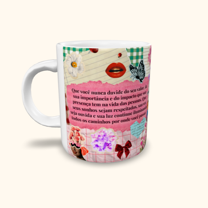 Caneca de Cerâmica Dia das Mulheres - Colagem