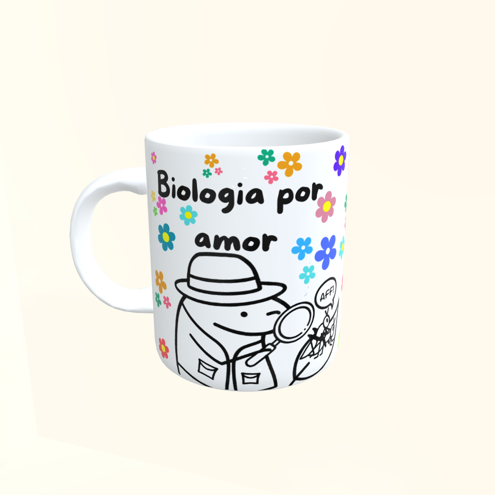 Caneca de Cerâmica Biologia por amor