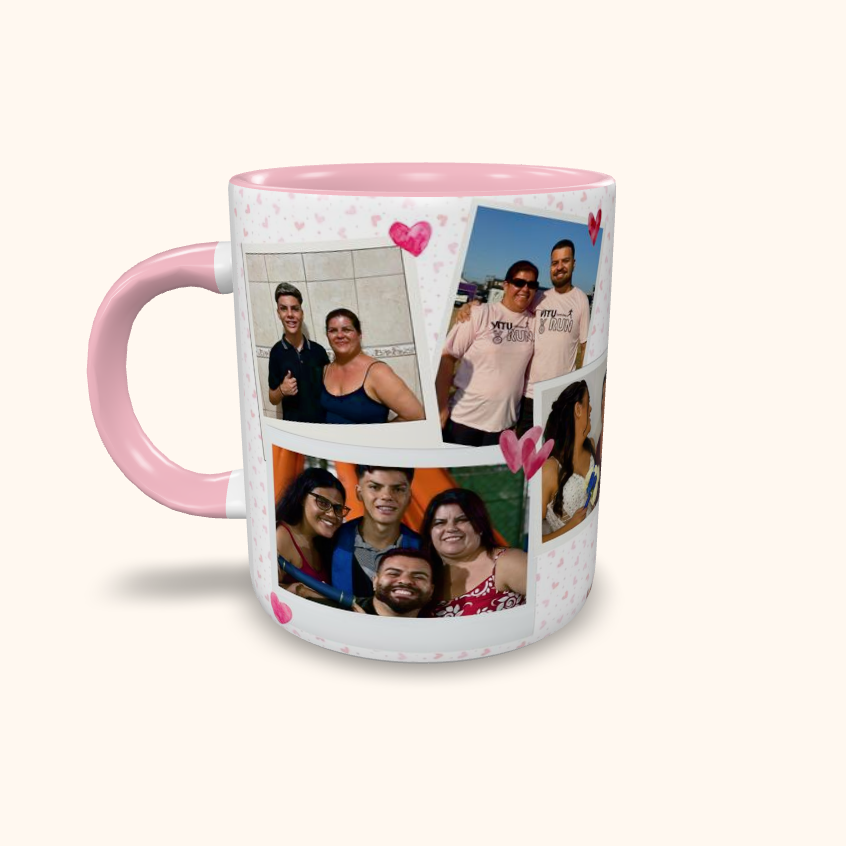 Caneca de Cerâmica Dia das Mães - Polaroids Personalizadas