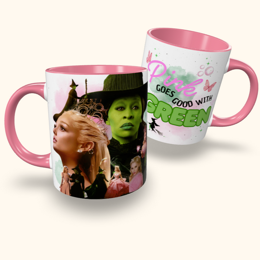 Caneca de Cerâmica Filmes - Wicked - Pink goes good with green
