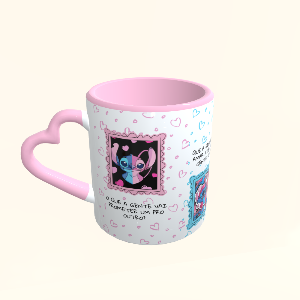 Caneca de Cerâmica Dia dos Namorados - Stitch